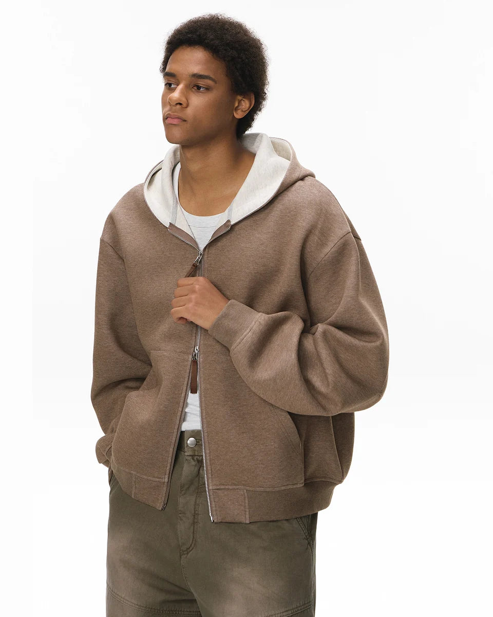 Contrastline Zip Hoodie